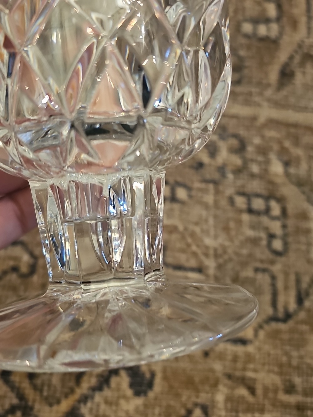 SALE! Vintage De Plomb Crystal Footed Vase Or Candle Holder - Picture 7 of 10